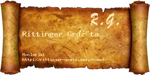 Rittinger Gréta névjegykártya
